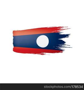 Laos flag, vector illustration on a white background. Laos flag, vector illustration on a white background.