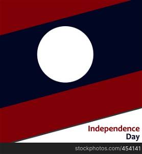 Laos independence day with flag vector illustration for web. Laos independence day