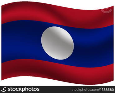 Laos National flag. original color and proportion. Simply vector illustration background, from all world countries flag set for design, education, icon, icon, isolated object and symbol for data visualisation