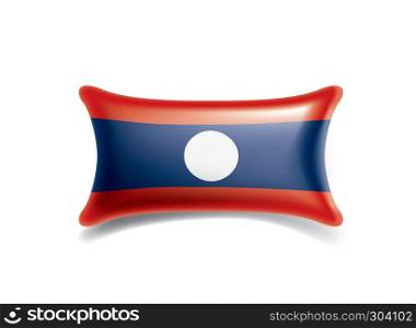Laos national flag, vector illustration on a white background. Laos flag, vector illustration on a white background