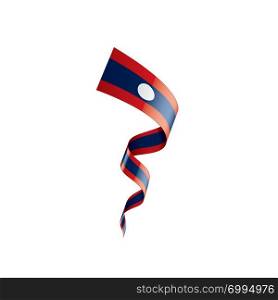Laos national flag, vector illustration on a white background. Laos flag, vector illustration on a white background