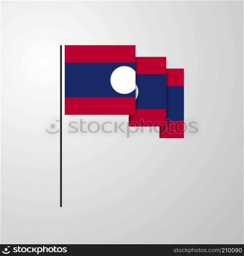 Laos waving Flag creative background