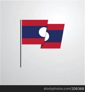 Laos waving Flag design vector