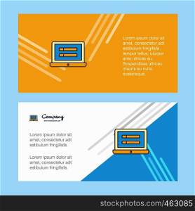 Laptop abstract corporate business banner template, horizontal advertising business banner.