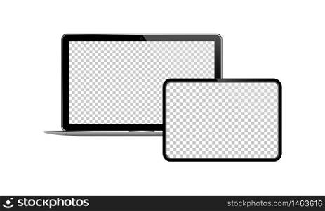 Laptop and tablet icon on isolated background. New device. Eps 10 vector.. Laptop and tablet icon on isolated background. New device. Eps 10 vector