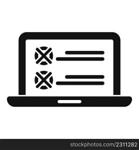Laptop assignment icon simple vector. Document test. Paper project. Laptop assignment icon simple vector. Document test