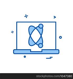 laptop atom icon vector design