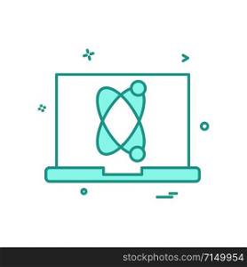 laptop atom icon vector design