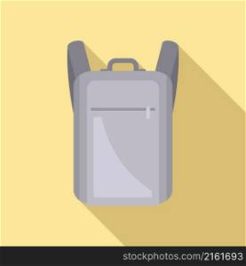 Laptop backpack icon flat vector. Bag case. School purse. Laptop backpack icon flat vector. Bag case
