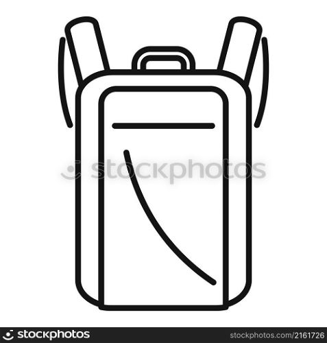 Laptop backpack icon outline vector. Bag case. School purse. Laptop backpack icon outline vector. Bag case