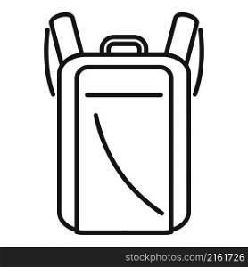 Laptop backpack icon outline vector. Bag case. School purse. Laptop backpack icon outline vector. Bag case