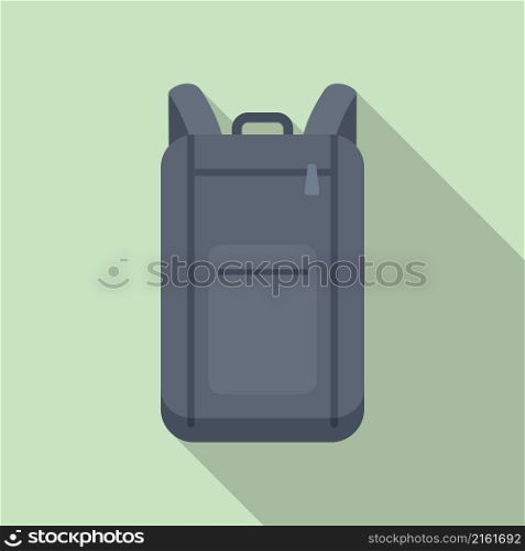 Laptop bag icon flat vector. Backpack case. Business suitcase. Laptop bag icon flat vector. Backpack case