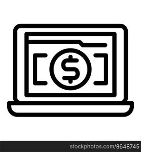 Laptop banking icon outline vector. Bank app. Send transfer. Laptop banking icon outline vector. Bank app