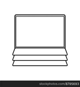 Laptop book illustration on a white background. Laptop book illustration