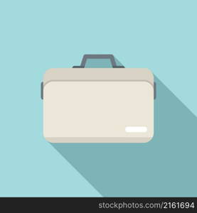 Laptop briefcase icon flat vector. Case bag. Closed suitcase. Laptop briefcase icon flat vector. Case bag