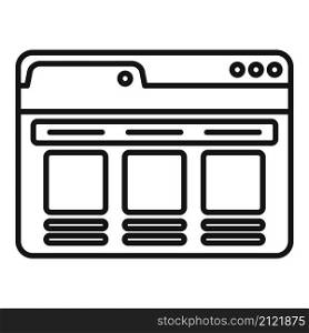Laptop browser icon outline vector. Internet computer. Screen website. Laptop browser icon outline vector. Internet computer