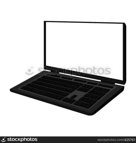 Laptop cartoon icon. Single symbol isolated on a white background. Laptop cartoon icon