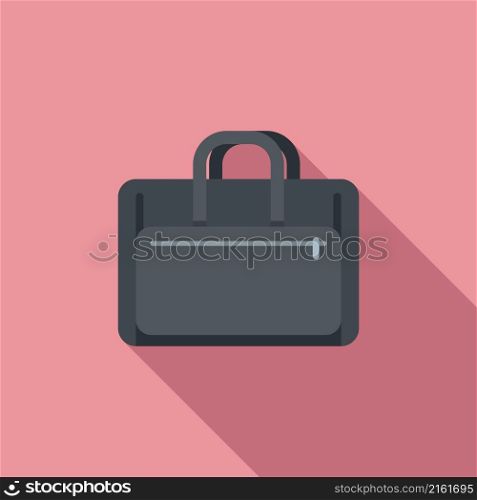Laptop case icon flat vector. Briefcase bag. Business suitcase. Laptop case icon flat vector. Briefcase bag