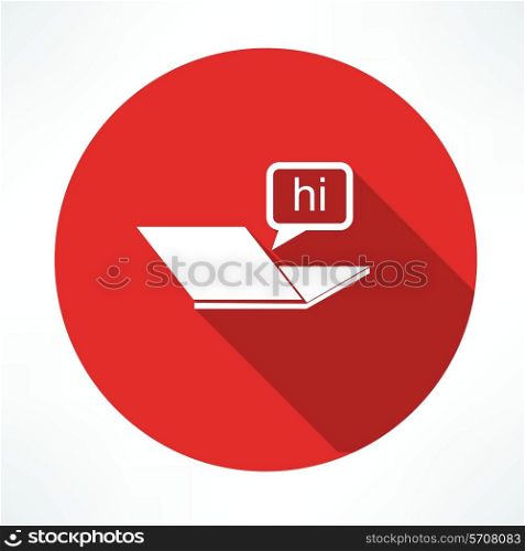 laptop, chat icon. Flat modern style vector illustration
