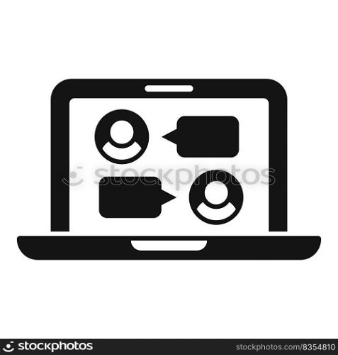 Laptop chat icon simple vector. Social web. Media network. Laptop chat icon simple vector. Social web