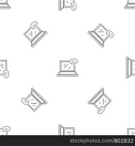 Laptop chat pattern seamless vector repeat geometric for any web design. Laptop chat pattern seamless vector