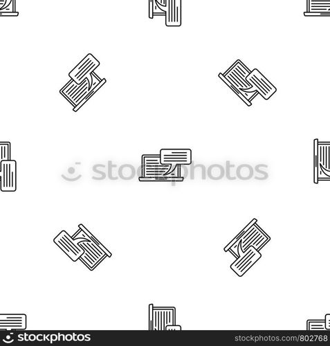 Laptop chatting pattern seamless vector repeat geometric for any web design. Laptop chatting pattern seamless vector