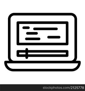Laptop cms icon outline vector. Web design. Website code. Laptop cms icon outline vector. Web design
