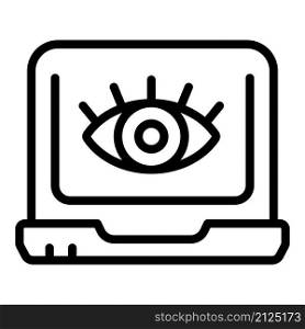 Laptop code camera icon outline vector. Stop secure. Cyber key. Laptop code camera icon outline vector. Stop secure