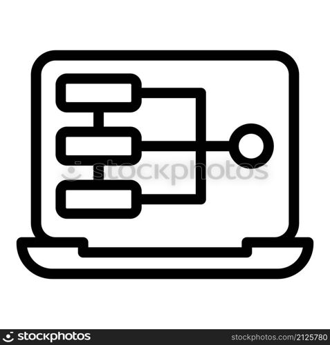 Laptop code html icon outline vector. Cms development. Website graphic. Laptop code html icon outline vector. Cms development