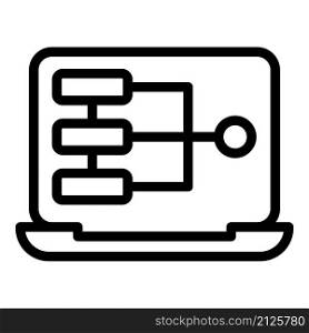 Laptop code html icon outline vector. Cms development. Website graphic. Laptop code html icon outline vector. Cms development