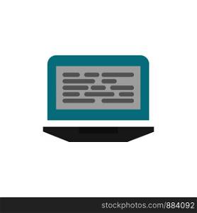 Laptop, Coding, Code, Screen, Computer Flat Color Icon. Vector icon banner Template