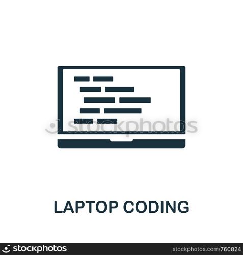 Laptop Coding icon. Creative element design from programmer icons collection. Pixel perfect Laptop Codding icon for web design, apps, software, print usage.. Laptop Coding icon. Creative element design from programmer icons collection. Pixel perfect Laptop Codding icon for web design, apps, software, print usage
