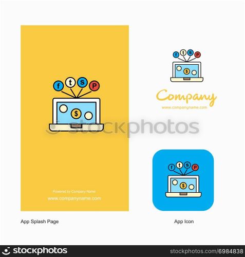 Laptop Company Logo App Icon and Splash Page Design. Creative Business App Design Elements