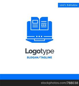 Laptop, Computer, Book, Hardware Blue Business Logo Template
