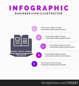 Laptop, Computer, Book, Hardware Infographics Presentation Template. 5 Steps Presentation