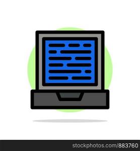 Laptop, Computer, Design Abstract Circle Background Flat color Icon