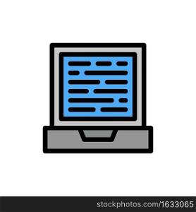 Laptop, Computer, Design  Flat Color Icon. Vector icon banner Template