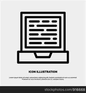 Laptop, Computer, Design Line Icon Vector