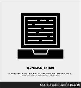 Laptop, Computer, Design solid Glyph Icon vector
