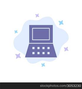 Laptop, Computer, Hardware Blue Icon on Abstract Cloud Background