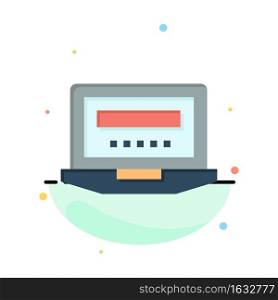 Laptop, Computer, Hardware, Education Abstract Flat Color Icon Template