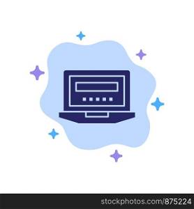 Laptop, Computer, Hardware, Education Blue Icon on Abstract Cloud Background