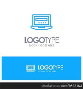 Laptop, Computer, Hardware, Education Blue Logo Line Style