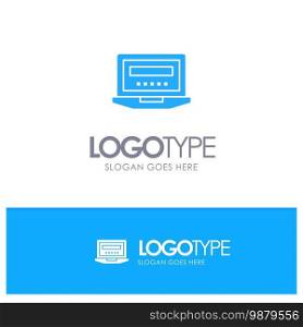 Laptop, Computer, Hardware, Education Blue Logo vector