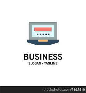 Laptop, Computer, Hardware, Education Business Logo Template. Flat Color