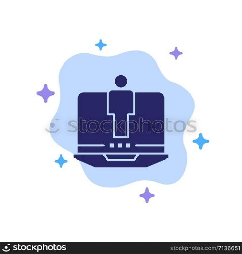 Laptop, Computer, Hardware, Service Blue Icon on Abstract Cloud Background