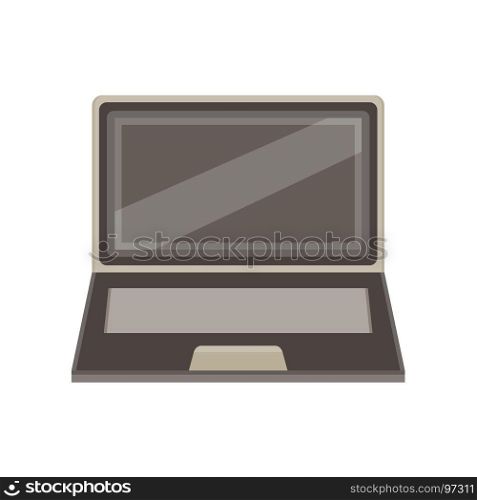 Laptop computer isolated screen icon blank background vector white