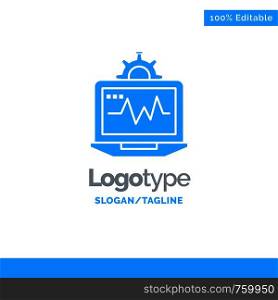 Laptop, Computer, Setting, Computing Blue Business Logo Template
