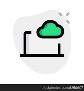 Laptop connected to the cloud for storage.