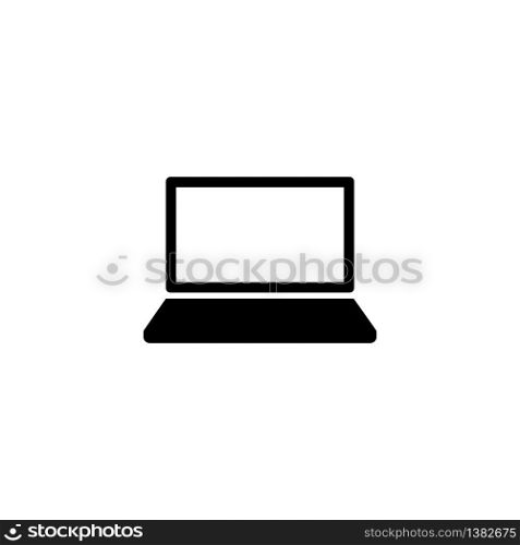 Laptop, desktop, computer icon in black simple design on an isolated background. EPS 10 vector.. Laptop, desktop, computer icon in black simple design on an isolated background. EPS 10 vector